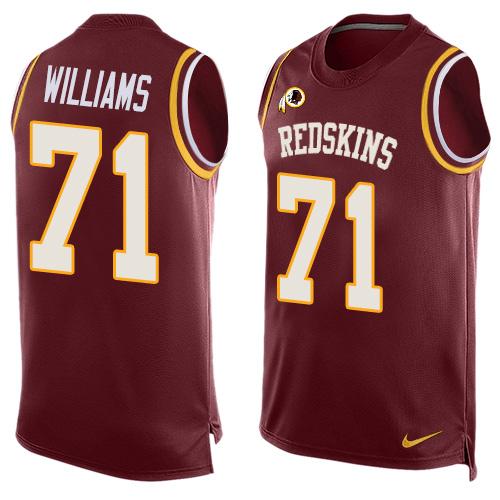 Nike Redskins #71 Trent Williams Burgundy Red Team Color Men's Stitched NFL Limited Tank Top Jersey - Click Image to Close
